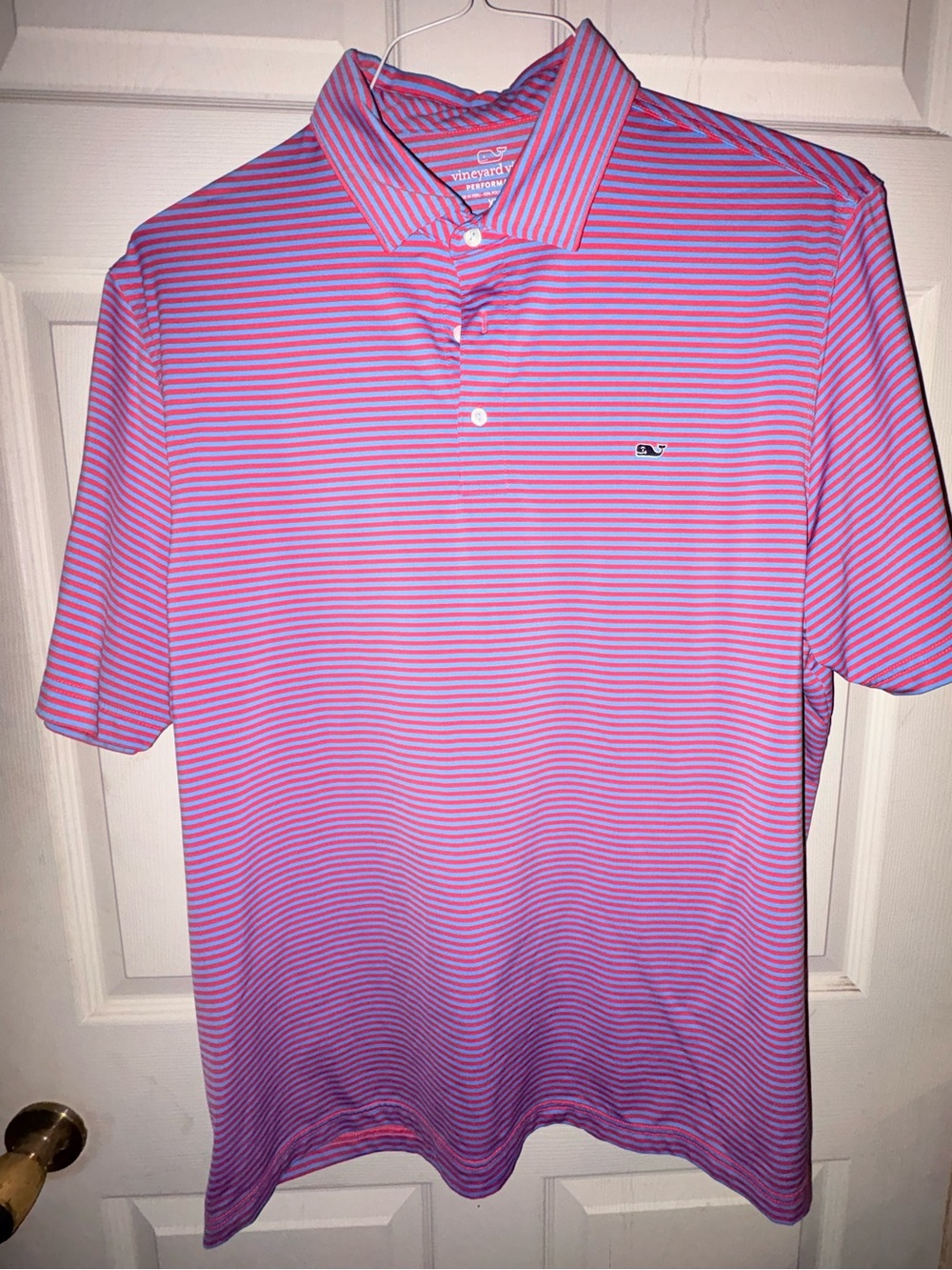 Vineyard Vines Pink and Blue Striped Polo Shirt